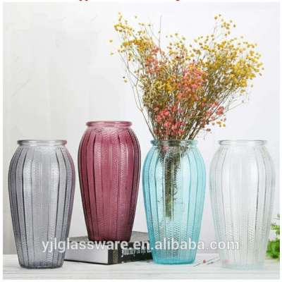 2018 hot selling wholesale price colored blown glass vase