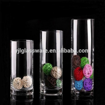 hand blown different sizes clear glass cylinder vase for wedding and event