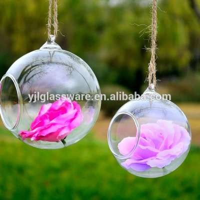 hot selling wholesale factory price different sizes decorative hanging flower vase glass