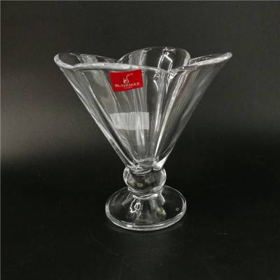 hot selling top quality 200ml flower shaped ice cream glass cup