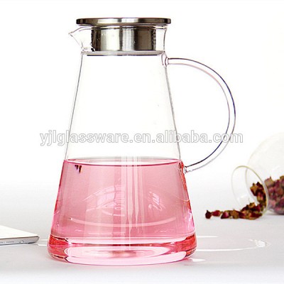 2018 hot selling wholesale price glass pitcher with stainless lid