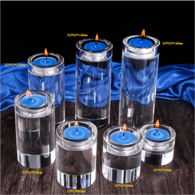 2019 hot selling elegant cylinder shape K9 crystal candle holder