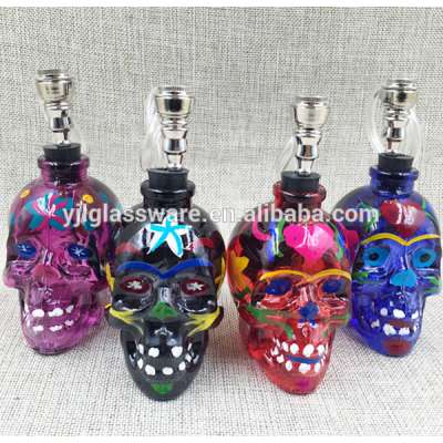 2018 popular new style skull shape all glass hookah