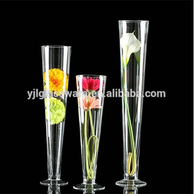 hand blown different sizes tall glass vase centerpiece