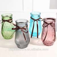 Wholesale price new design fashionable colored glass flower vase