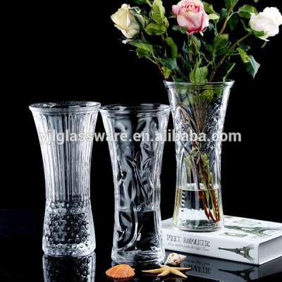 wholesale price machine pressed clear glass vase manufacturers