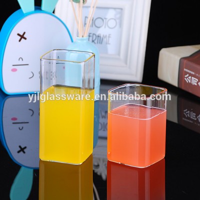 wholesale price different sizes heat resistant square bottom drinking glass